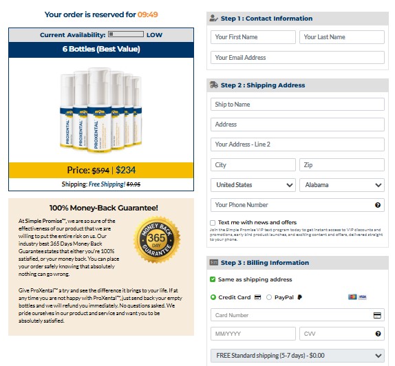 ProXental ProXental Order Page